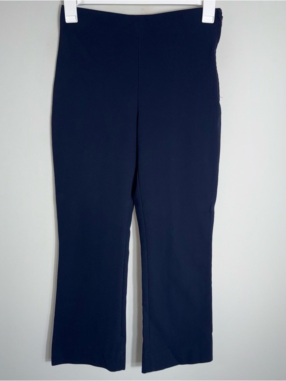 M.M. Lafleur Straight Leg Pants-Side Zipper-Navy Blue-Ankle-Stretch-Size 4